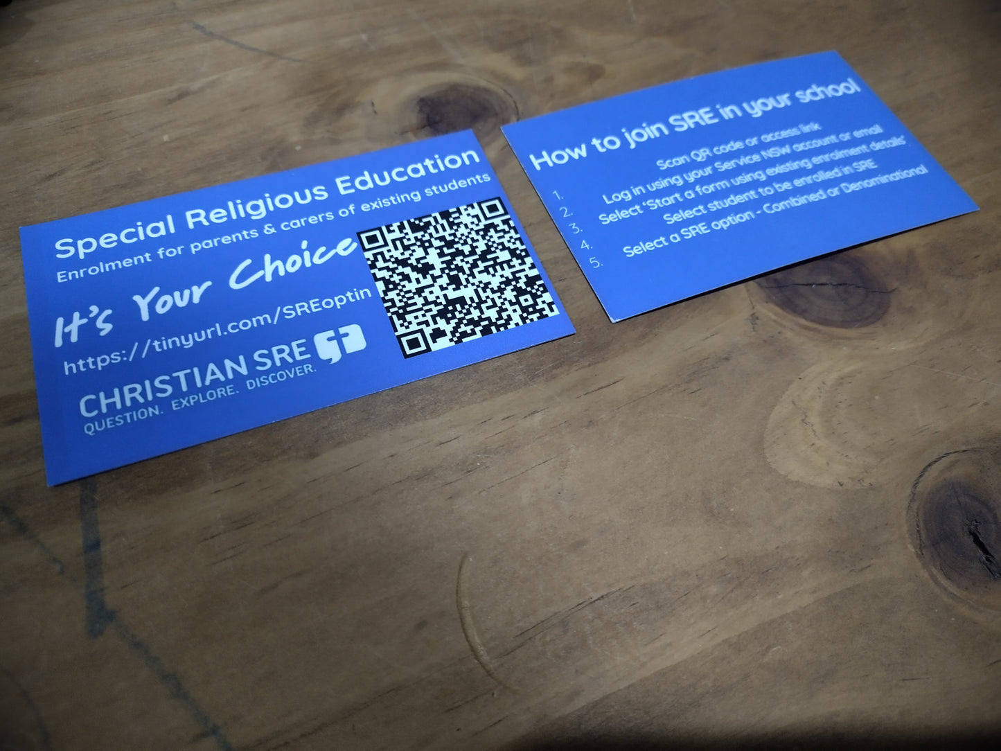Christian SRE enrolment cards (Existing student)