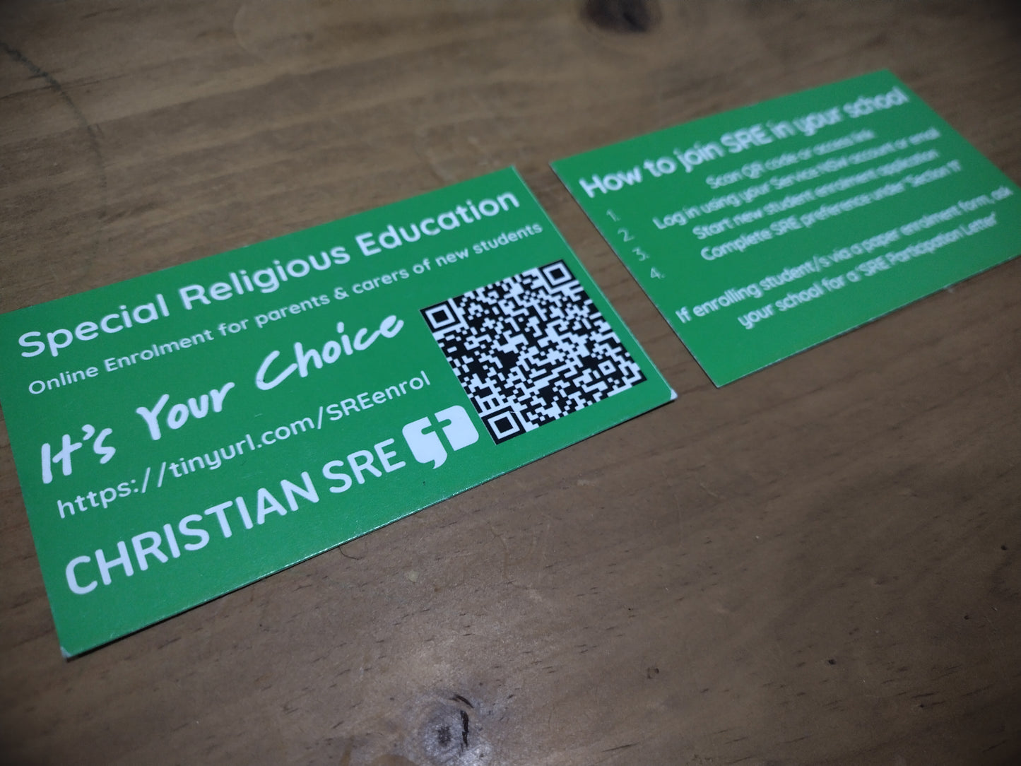 Christian SRE enrolment cards (New student)