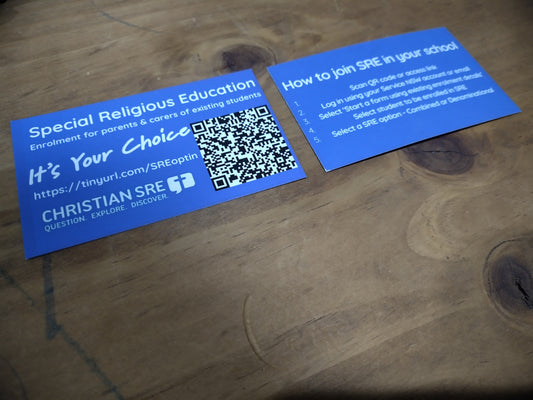 Christian SRE enrolment cards (Existing student)