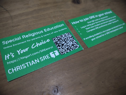 Christian SRE enrolment cards (New student)