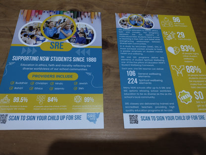 SRE NSW "Supporting Students since 1880" A5 flyer